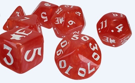 Munchkin 7 die set - Red/White